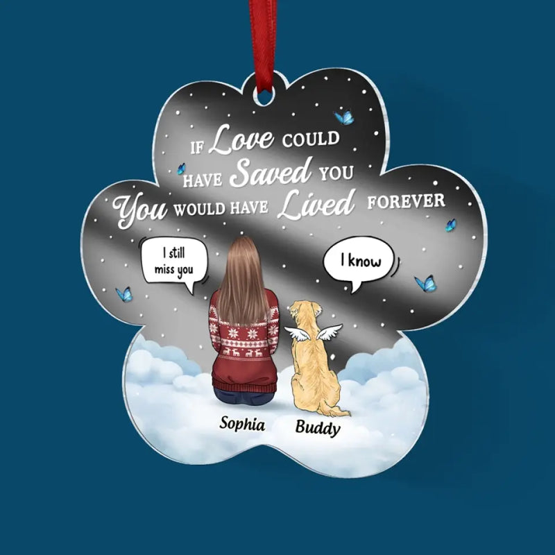 You Were My Favorite Hello - Memorial Personalized Custom Mirrored Acrylic Ornament - Sympathy Gift, Christmas Gift For Pet Owners, Pet Lovers