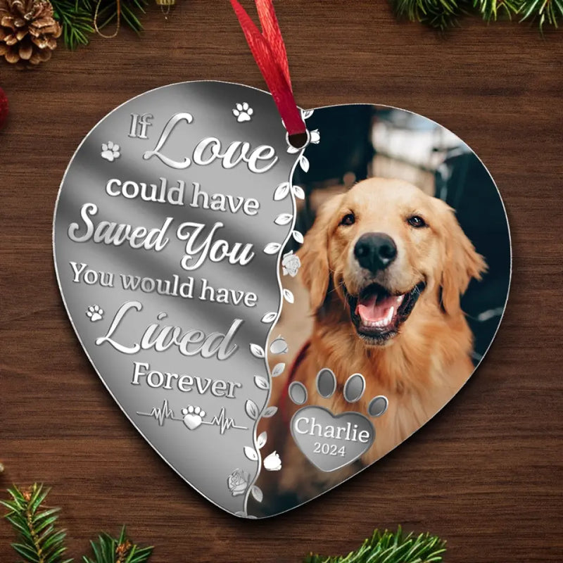 Custom Photo Once By My Side, Forever In My Heart - Memorial Personalized Custom Mirrored Acrylic Ornament - Sympathy Gift, Christmas Gift For Pet Owners, Pet Lovers