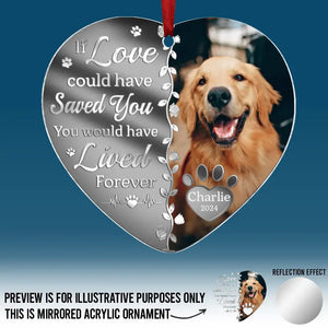 Custom Photo Once By My Side, Forever In My Heart - Memorial Personalized Custom Mirrored Acrylic Ornament - Sympathy Gift, Christmas Gift For Pet Owners, Pet Lovers