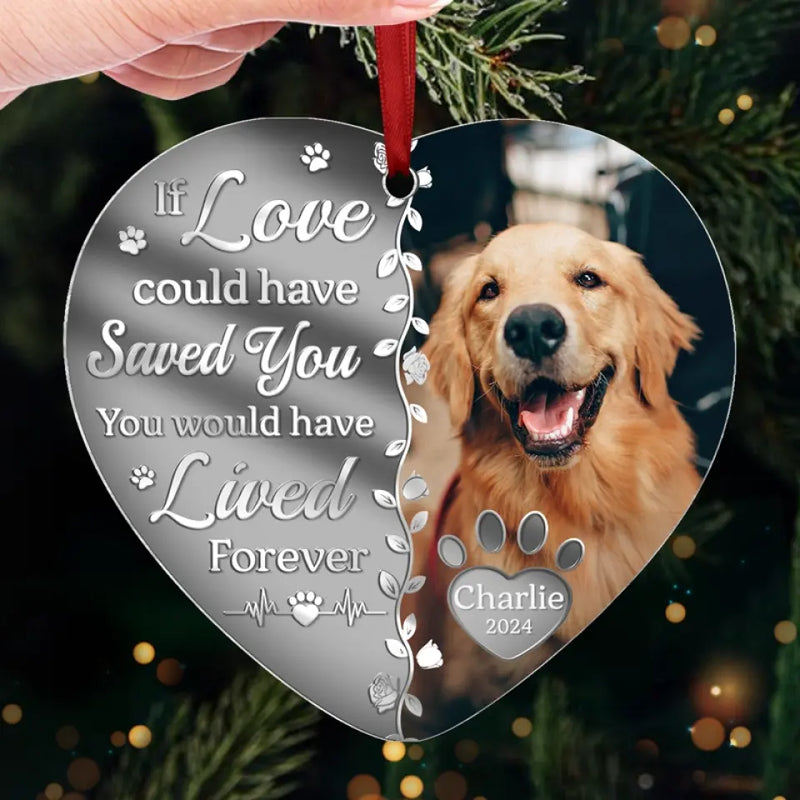 Custom Photo Once By My Side, Forever In My Heart - Memorial Personalized Custom Mirrored Acrylic Ornament - Sympathy Gift, Christmas Gift For Pet Owners, Pet Lovers