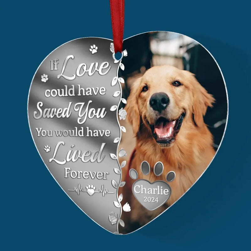 Custom Photo Once By My Side, Forever In My Heart - Memorial Personalized Custom Mirrored Acrylic Ornament - Sympathy Gift, Christmas Gift For Pet Owners, Pet Lovers