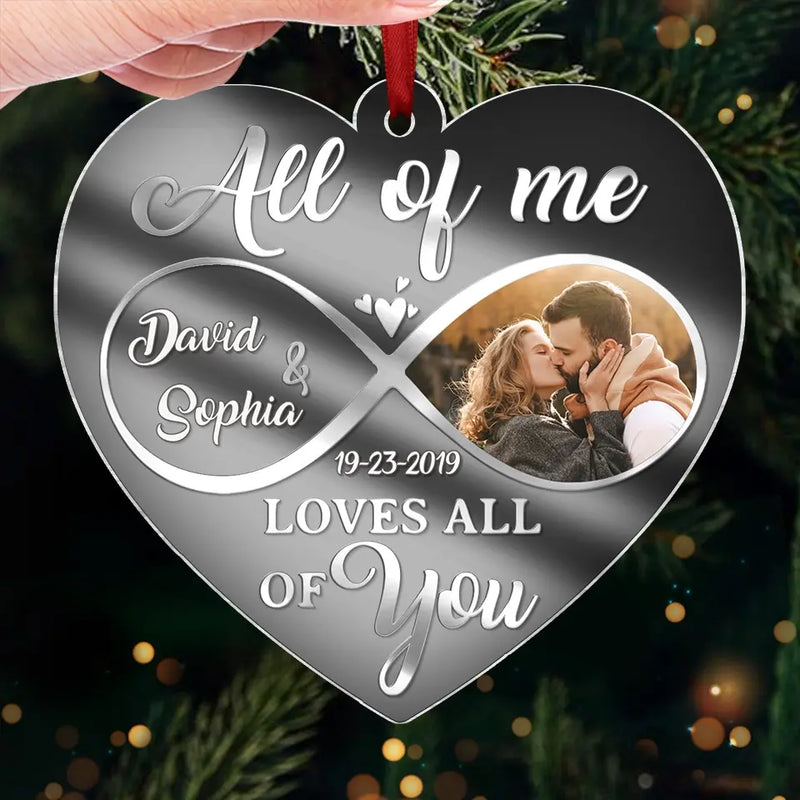 Custom Photo My Heart Needed You - Couple Personalized Custom Mirrored Acrylic Ornament - Christmas Gift For Husband Wife, Anniversary
