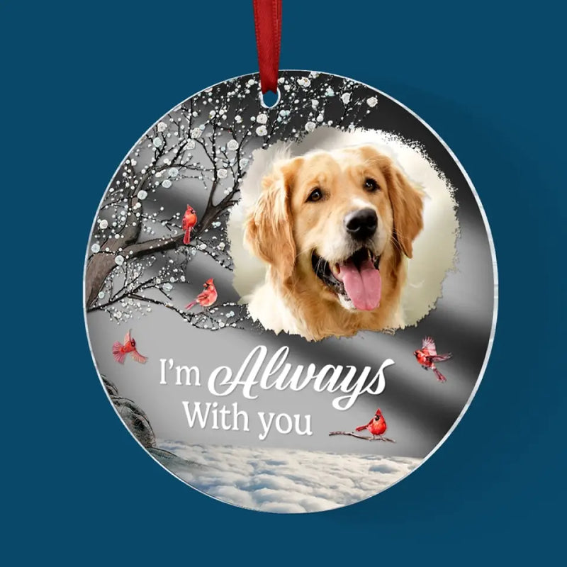 Custom Photo Forever In My Heart - Memorial Personalized Custom Mirrored Acrylic Ornament - Sympathy Gift, Christmas Gift For Pet Owners, Pet Lovers
