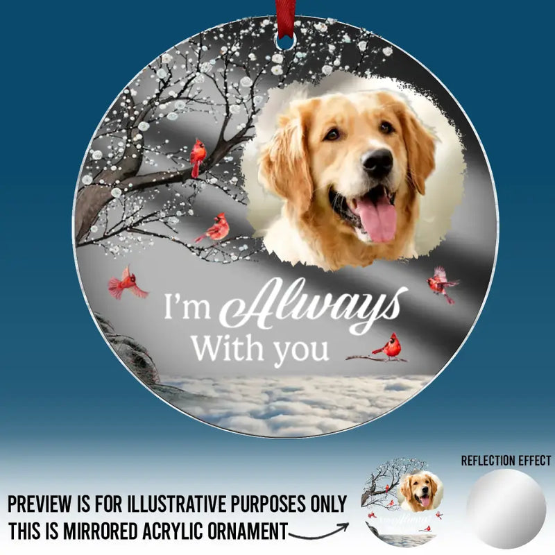 Custom Photo Forever In My Heart - Memorial Personalized Custom Mirrored Acrylic Ornament - Sympathy Gift, Christmas Gift For Pet Owners, Pet Lovers