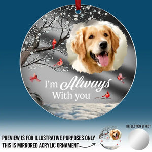 Custom Photo Forever In My Heart - Memorial Personalized Custom Mirrored Acrylic Ornament - Sympathy Gift, Christmas Gift For Pet Owners, Pet Lovers