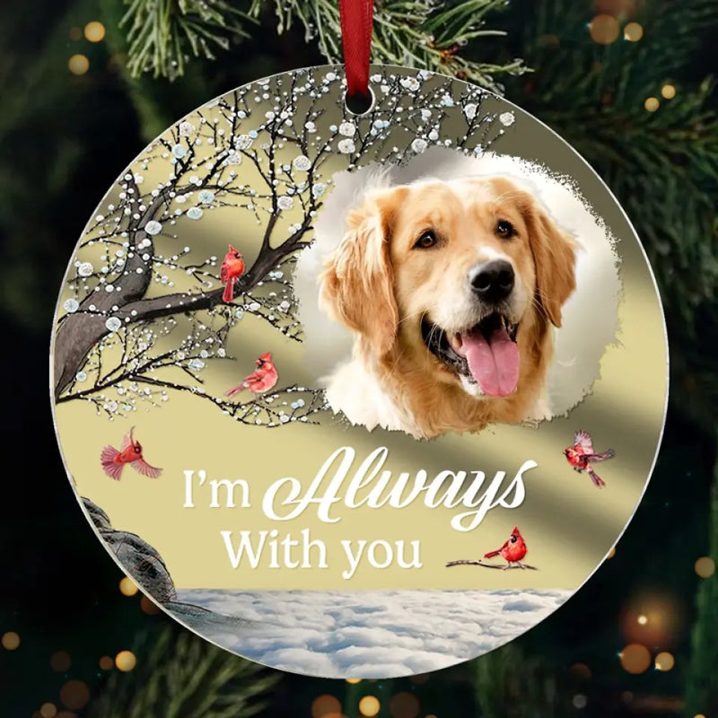 Custom Photo Forever In My Heart - Memorial Personalized Custom Mirrored Acrylic Ornament - Sympathy Gift, Christmas Gift For Pet Owners, Pet Lovers