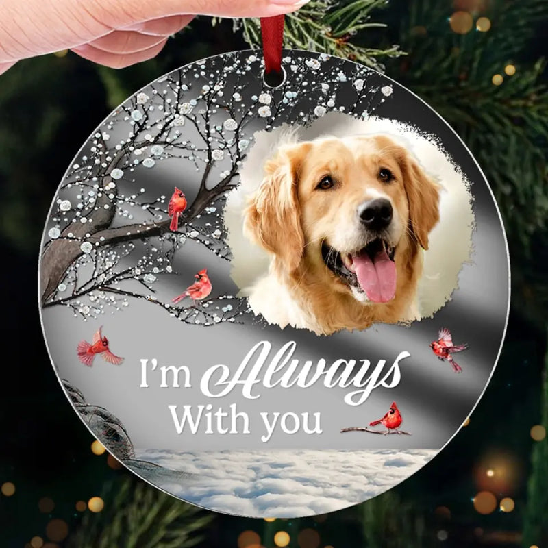 Custom Photo Forever In My Heart - Memorial Personalized Custom Mirrored Acrylic Ornament - Sympathy Gift, Christmas Gift For Pet Owners, Pet Lovers