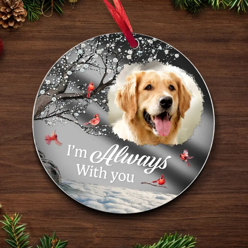 Custom Photo Forever In My Heart - Memorial Personalized Custom Mirrored Acrylic Ornament - Sympathy Gift, Christmas Gift For Pet Owners, Pet Lovers