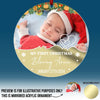 Custom Photo My Little Elf Spreading Christmas Joy! - Family Personalized Custom Mirrored Acrylic Ornament - Christmas Gift For Baby Kids, Newborn Baby