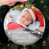 Custom Photo My Little Elf Spreading Christmas Joy! - Family Personalized Custom Mirrored Acrylic Ornament - Christmas Gift For Baby Kids, Newborn Baby
