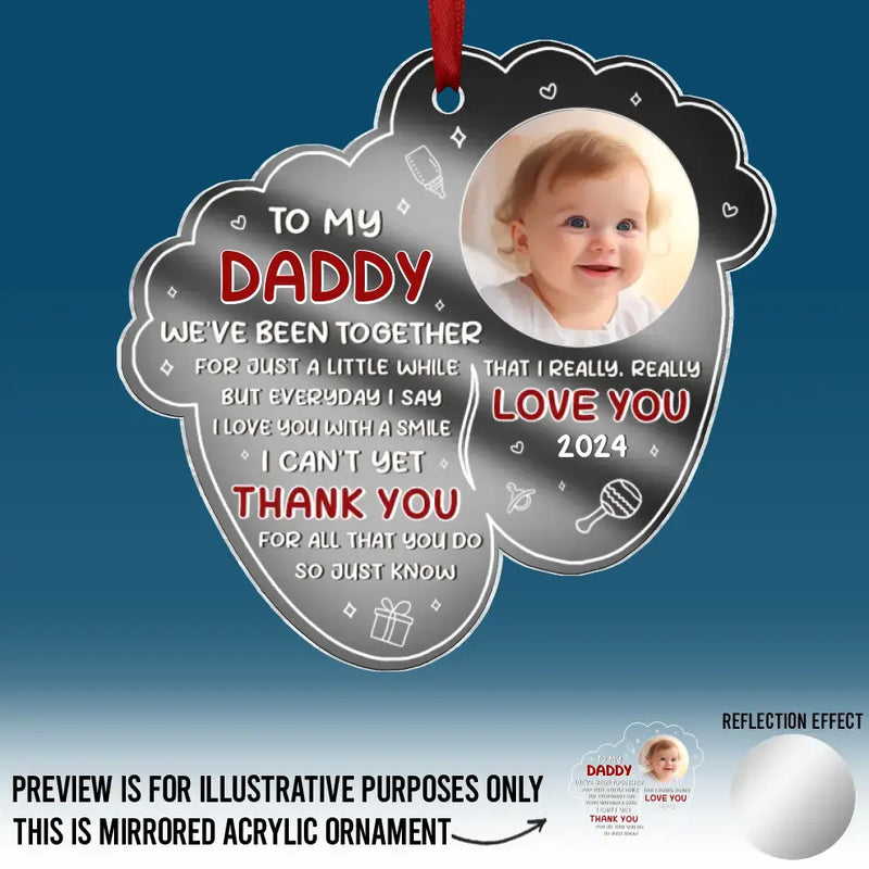 Custom Photo Thank You For All That You Do - Family Personalized Custom Mirrored Acrylic Ornament - Christmas Gift For Baby Kids, Newborn Baby
