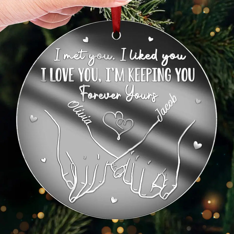 Loved You Then, Love You Still - Couple Personalized Custom Mirrored Acrylic Ornament - Christmas Gift For Husband Wife, Anniversary
