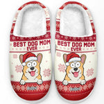 Custom Name Christmas Dog Mom Gifts - Personalized Fluffy Slipper