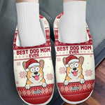 Custom Name Christmas Dog Mom Gifts - Personalized Fluffy Slipper