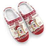 Custom Name Christmas Dog Mom Gifts - Personalized Fluffy Slipper