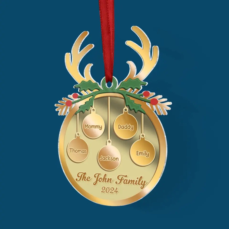 Together Is The Best Place To Be At Christmas - Family Personalized Custom Mirrored Acrylic Ornament - Christmas Gift For Family Members