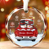 You Made My Childhood Such A Sweet And Happy Time - Family Personalized Custom Circle Glass Ornament - Christmas Gift For Grandpa, Grandma