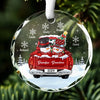 You Made My Childhood Such A Sweet And Happy Time - Family Personalized Custom Circle Glass Ornament - Christmas Gift For Grandpa, Grandma