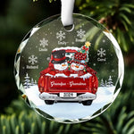 You Made My Childhood Such A Sweet And Happy Time - Family Personalized Custom Circle Glass Ornament - Christmas Gift For Grandpa, Grandma