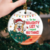 Christmas Cheer With My Pet Sidekick - Dog & Cat Personalized Custom 3D Inflated Effect Printed Ornament - Ceramic Round Shaped - Christmas Gift For Pet Owners, Pet Lovers