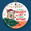 Christmas Cheer With My Pet Sidekick - Dog & Cat Personalized Custom 3D Inflated Effect Printed Ornament - Ceramic Round Shaped - Christmas Gift For Pet Owners, Pet Lovers