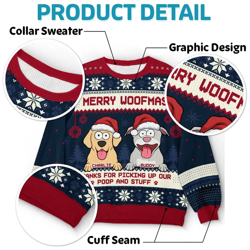 Paws And Enjoy The Holiday Cheer - Dog Personalized Custom Ugly Sweatshirt - Unisex Wool Jumper - Christmas Gift For Pet Owners, Pet Lovers