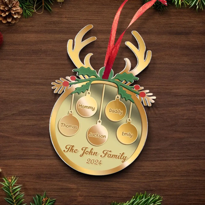 Together Is The Best Place To Be At Christmas - Family Personalized Custom Mirrored Acrylic Ornament - Christmas Gift For Family Members