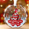 The True Power Behind The Power - Family Personalized Custom Circle Glass Ornament - Christmas Gift For Mom, Grandma