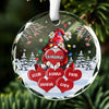 The True Power Behind The Power - Family Personalized Custom Circle Glass Ornament - Christmas Gift For Mom, Grandma