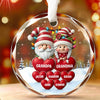 Every Time We Love, Every Time We Give, It’s Christmas - Family Personalized Custom Circle Glass Ornament - Christmas Gift For Grandpa, Grandma