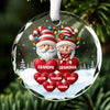 Every Time We Love, Every Time We Give, It’s Christmas - Family Personalized Custom Circle Glass Ornament - Christmas Gift For Grandpa, Grandma