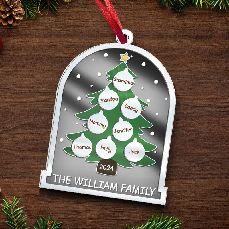 For Christmas, All I Want Is To Be With My Family - Family Personalized Custom Mirrored Acrylic Ornament - Christmas Gift For Family Members