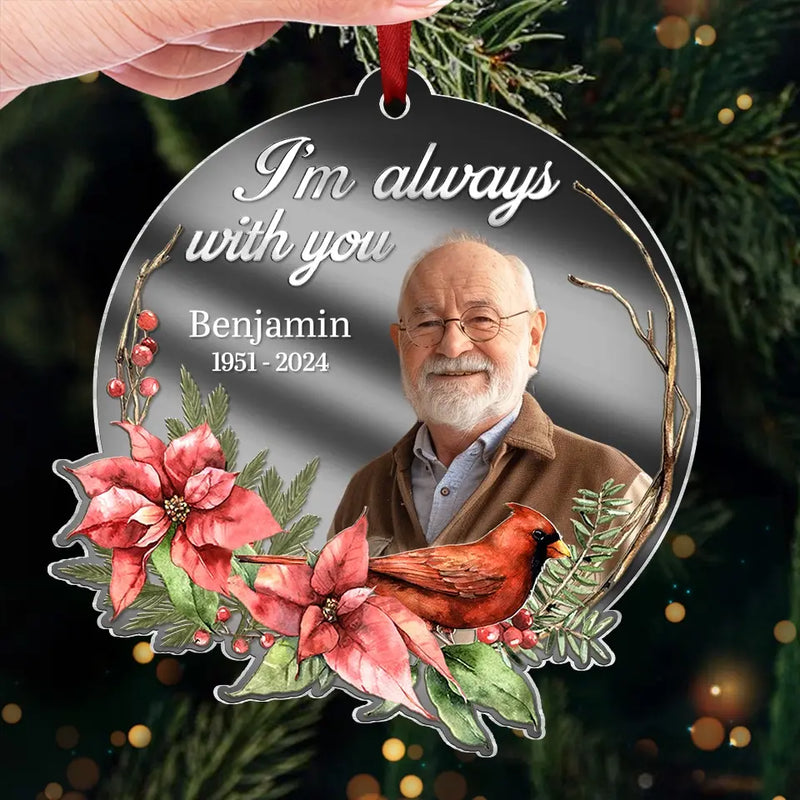 Custom Photo Your Love Will Always Be Our Guide - Memorial Personalized Custom Mirrored Acrylic Ornament - Sympathy Gift, Christmas Gift For Family Members