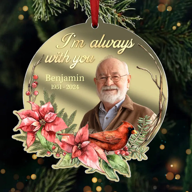 Custom Photo Your Love Will Always Be Our Guide - Memorial Personalized Custom Mirrored Acrylic Ornament - Sympathy Gift, Christmas Gift For Family Members