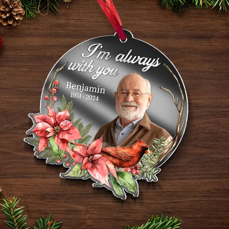 Custom Photo Your Love Will Always Be Our Guide - Memorial Personalized Custom Mirrored Acrylic Ornament - Sympathy Gift, Christmas Gift For Family Members