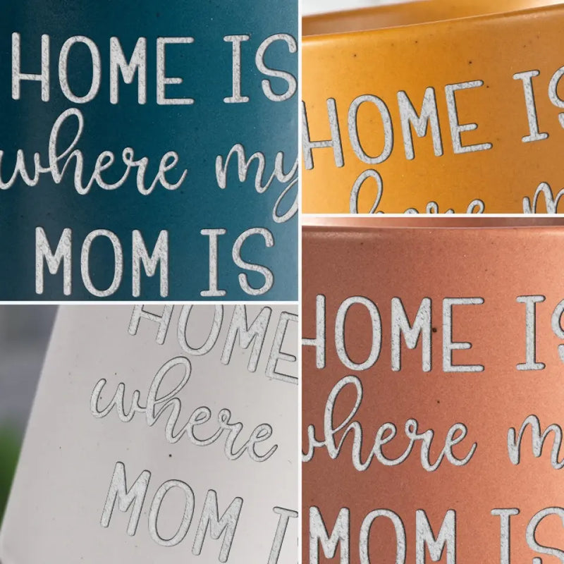 Home Is Where My Mom Is - Family Personalized Custom Pottery Mug - Gift For Mom, Grandma