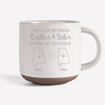 The Love Between Siblings - Family Personalized Custom Pottery Mug - Gift For Siblings, Brothers, Sisters