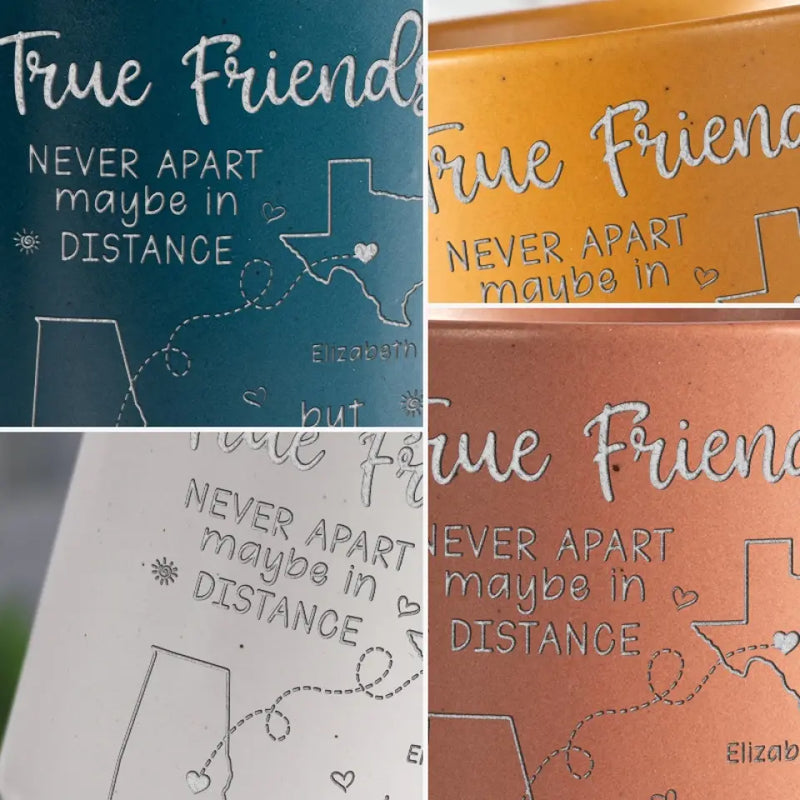 Friends Are Connected Heart By Heart - Bestie Personalized Custom Pottery Mug - Gift For Best Friends, BFF, Sisters