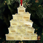 Custom Name Christmas Present Stack Gifts for Family - Personalized Mirrored Acrylic Ornament