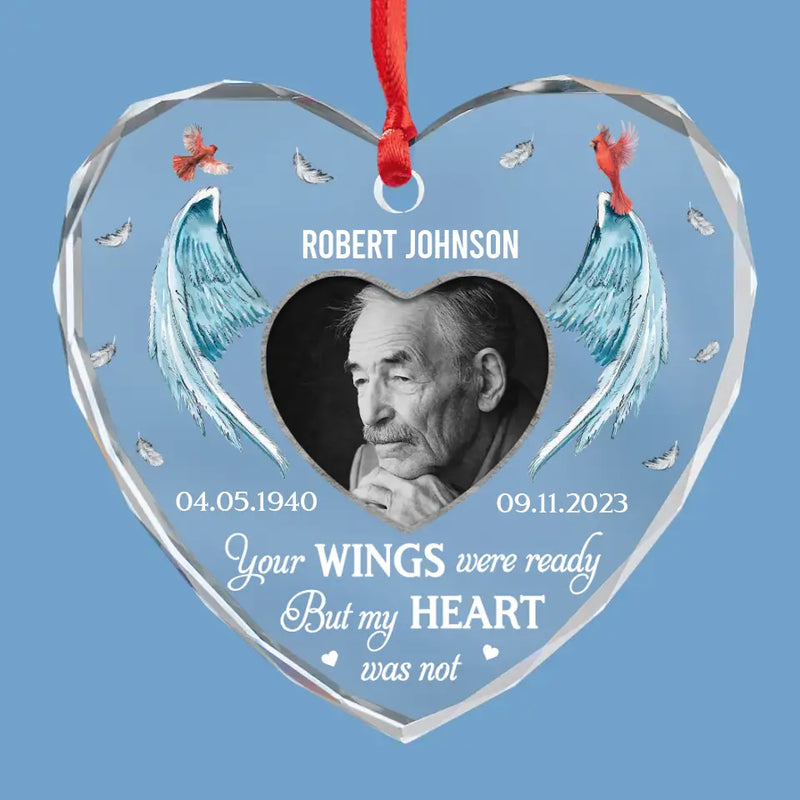 Custom Photo Memories For A Lifetime - Memorial Personalized Custom Heart Glass Ornament - Sympathy Gift, Christmas Gift For Family Members