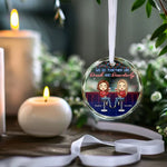 Custom Name Funny Drinking Christmas Gifts for Friends - Personalized Glass Ornament