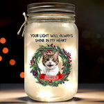 Custom Cat Name Christmas Gifts - Personalized Mason Jar Light
