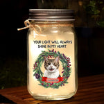 Custom Cat Name Christmas Gifts - Personalized Mason Jar Light