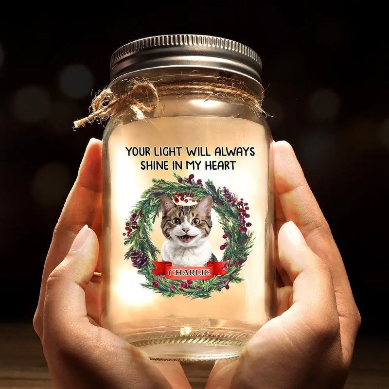 Custom Photo Light Up Your Life With Furry Love - Dog & Cat Personalized Custom Mason Jar Light - Christmas Gift For Pet Owners, Pet Lovers