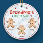 Spreading Gingerbread Joy - Family Personalized Custom Ornament - Ceramic Round Shaped - Christmas Gift For Mom, Grandma