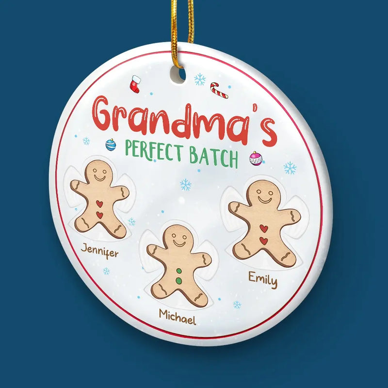 Spreading Gingerbread Joy - Family Personalized Custom Ornament - Ceramic Round Shaped - Christmas Gift For Mom, Grandma
