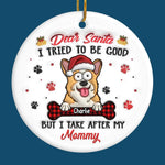Custom Name Funny Dog Christmas Gifts for Pet Moms - Personalized Ceramic Ornament