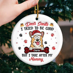 Custom Name Funny Dog Christmas Gifts for Pet Moms - Personalized Ceramic Ornament
