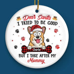 Custom Name Funny Dog Christmas Gifts for Pet Moms - Personalized Ceramic Ornament