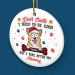 Custom Name Funny Dog Christmas Gifts for Pet Moms - Personalized Ceramic Ornament